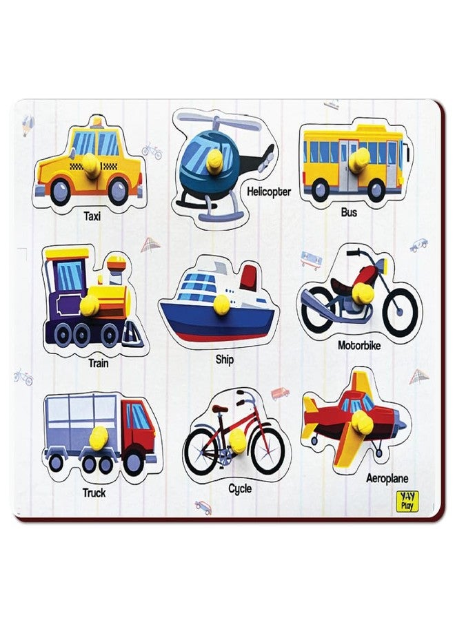 YaYplay Yay Play Wooden Transport Shape Puzzle - Educational Kids Toys for 2-5 Years Boy, Vivid Colors Development Aid, Toys for 2+ Year Old Boy, Easy to Grab Learning Shapes - Image 2